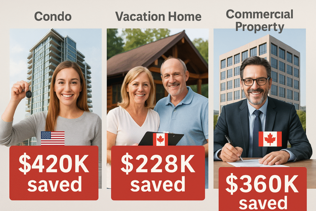 Success story infographic showing three case study